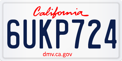 CA license plate 6UKP724