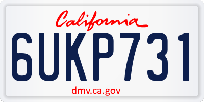 CA license plate 6UKP731