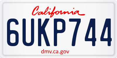 CA license plate 6UKP744