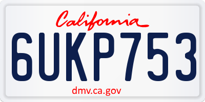 CA license plate 6UKP753