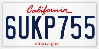 CA license plate 6UKP755