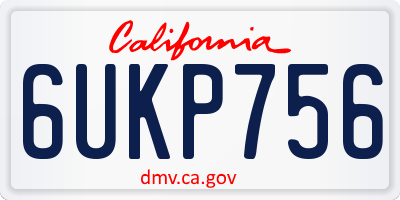 CA license plate 6UKP756