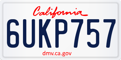 CA license plate 6UKP757