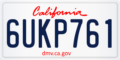 CA license plate 6UKP761