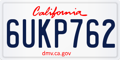 CA license plate 6UKP762