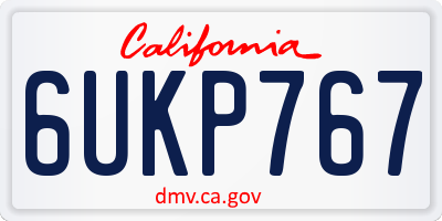 CA license plate 6UKP767