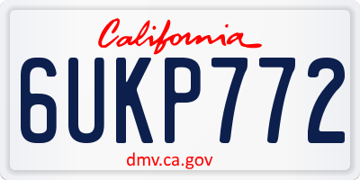 CA license plate 6UKP772