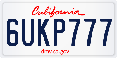 CA license plate 6UKP777