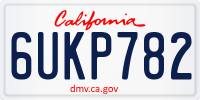 CA license plate 6UKP782