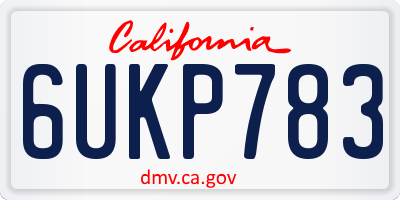 CA license plate 6UKP783