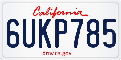 CA license plate 6UKP785
