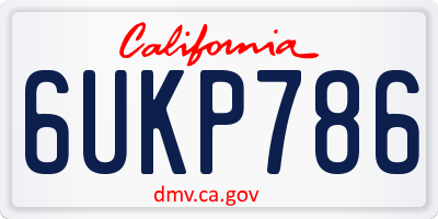 CA license plate 6UKP786