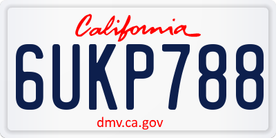 CA license plate 6UKP788