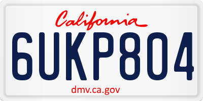 CA license plate 6UKP804