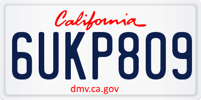 CA license plate 6UKP809