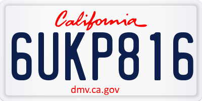 CA license plate 6UKP816