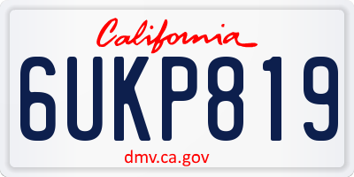 CA license plate 6UKP819