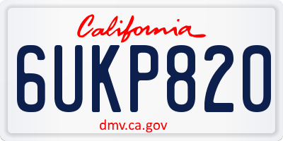 CA license plate 6UKP820