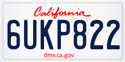 CA license plate 6UKP822