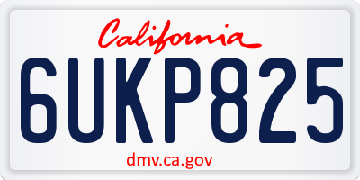 CA license plate 6UKP825
