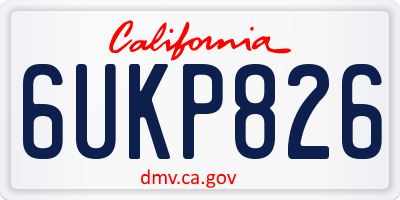 CA license plate 6UKP826