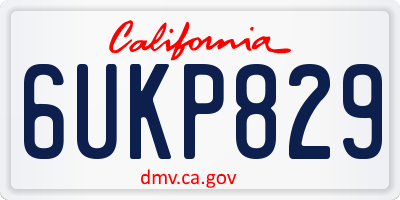 CA license plate 6UKP829