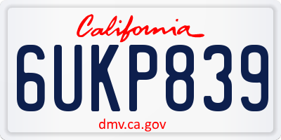 CA license plate 6UKP839