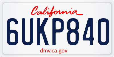 CA license plate 6UKP840