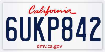 CA license plate 6UKP842