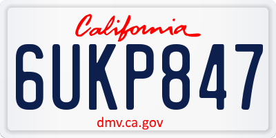 CA license plate 6UKP847