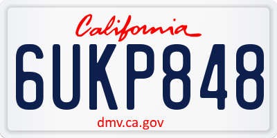 CA license plate 6UKP848