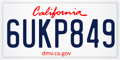 CA license plate 6UKP849