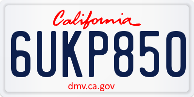CA license plate 6UKP850