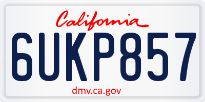 CA license plate 6UKP857