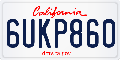 CA license plate 6UKP860