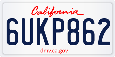CA license plate 6UKP862