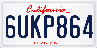 CA license plate 6UKP864
