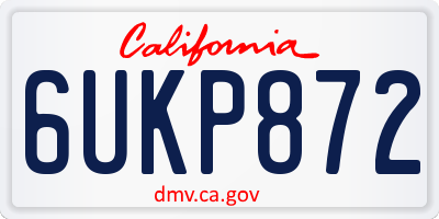 CA license plate 6UKP872