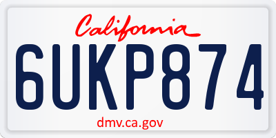 CA license plate 6UKP874