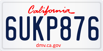 CA license plate 6UKP876