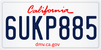 CA license plate 6UKP885