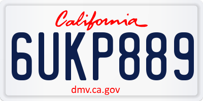 CA license plate 6UKP889
