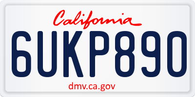 CA license plate 6UKP890