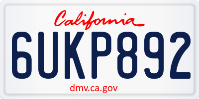 CA license plate 6UKP892