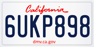 CA license plate 6UKP898