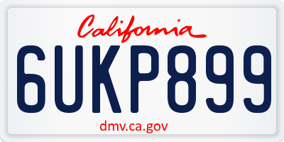 CA license plate 6UKP899
