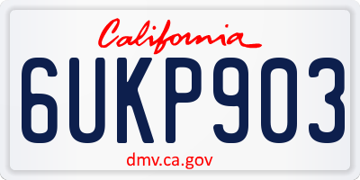 CA license plate 6UKP903