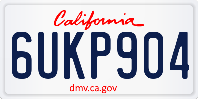 CA license plate 6UKP904