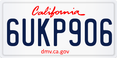CA license plate 6UKP906