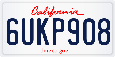 CA license plate 6UKP908